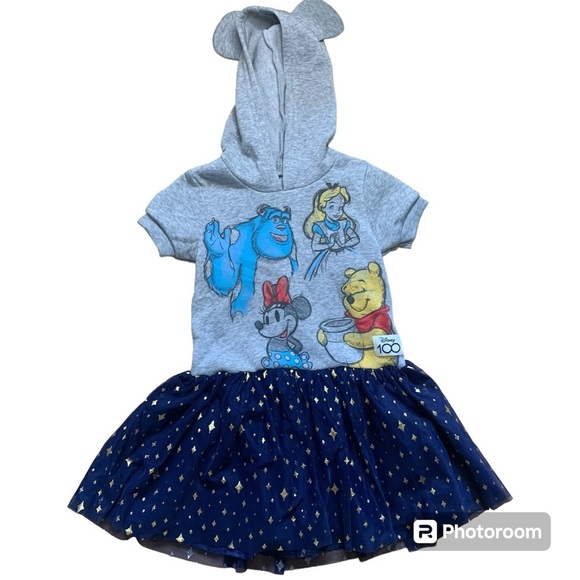Disney Girls Hooded Cosplay Dress with Tulle Skirt Size Small (6-6X) - Picture 3 of 8